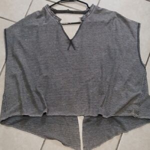 FREE PEOPLE Womens Size M Distressed Gray Open Back Crop Top